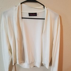 White cropped cardigan